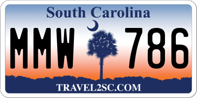 SC license plate MMW786