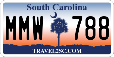 SC license plate MMW788