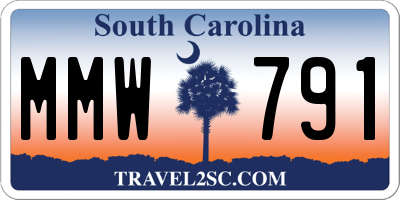 SC license plate MMW791