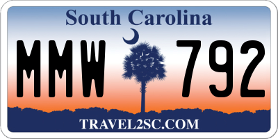 SC license plate MMW792