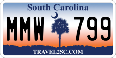 SC license plate MMW799
