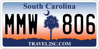 SC license plate MMW806