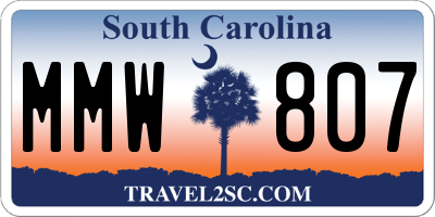 SC license plate MMW807