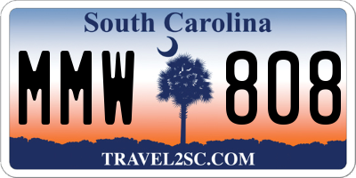 SC license plate MMW808