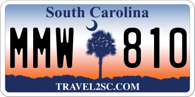 SC license plate MMW810