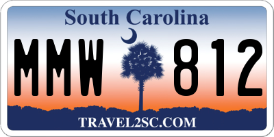 SC license plate MMW812