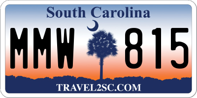 SC license plate MMW815