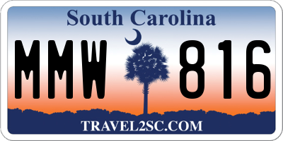 SC license plate MMW816