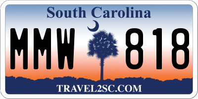 SC license plate MMW818