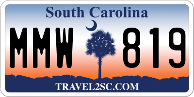 SC license plate MMW819