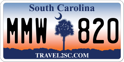 SC license plate MMW820