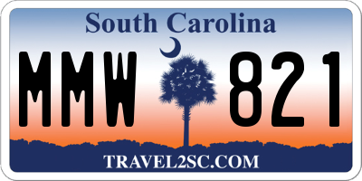 SC license plate MMW821