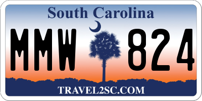 SC license plate MMW824