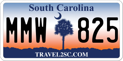 SC license plate MMW825