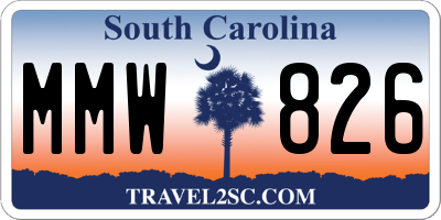 SC license plate MMW826