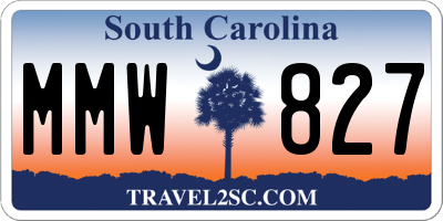 SC license plate MMW827