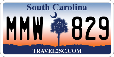 SC license plate MMW829