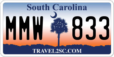 SC license plate MMW833