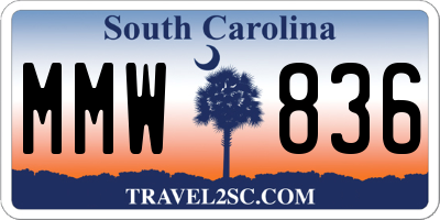SC license plate MMW836