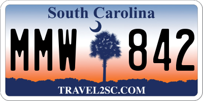 SC license plate MMW842