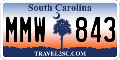 SC license plate MMW843