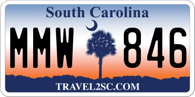SC license plate MMW846