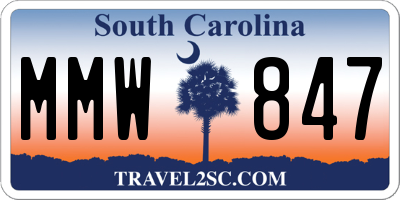 SC license plate MMW847