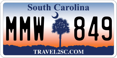 SC license plate MMW849