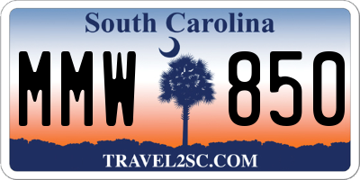 SC license plate MMW850
