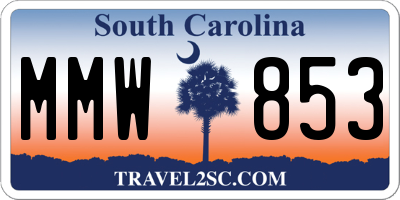 SC license plate MMW853