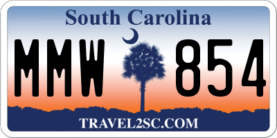 SC license plate MMW854