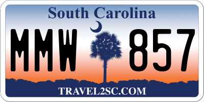 SC license plate MMW857