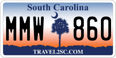 SC license plate MMW860
