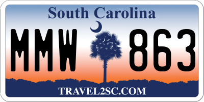 SC license plate MMW863