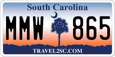 SC license plate MMW865