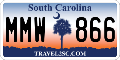 SC license plate MMW866