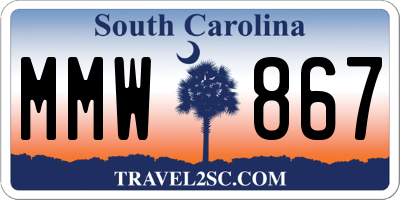 SC license plate MMW867