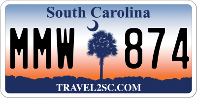 SC license plate MMW874