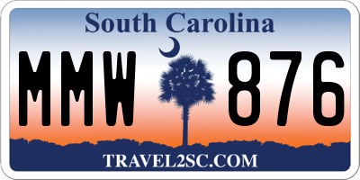 SC license plate MMW876