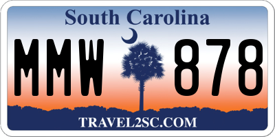 SC license plate MMW878