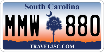 SC license plate MMW880