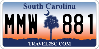 SC license plate MMW881