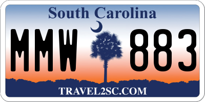 SC license plate MMW883