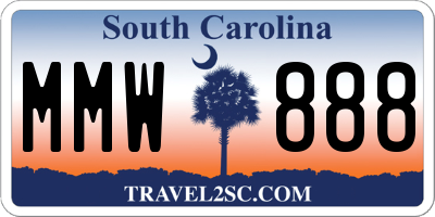 SC license plate MMW888