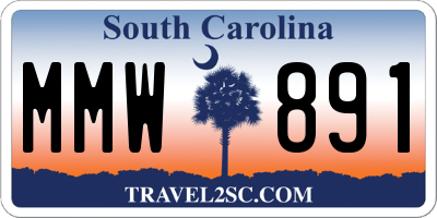 SC license plate MMW891