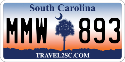 SC license plate MMW893