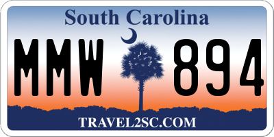 SC license plate MMW894