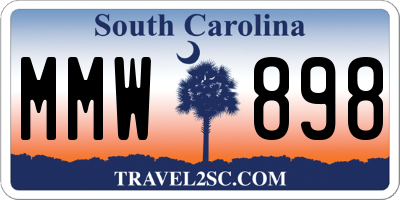 SC license plate MMW898