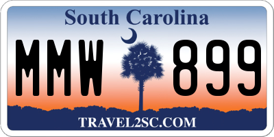SC license plate MMW899