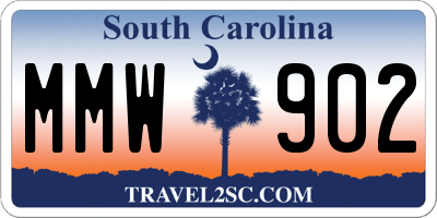 SC license plate MMW902